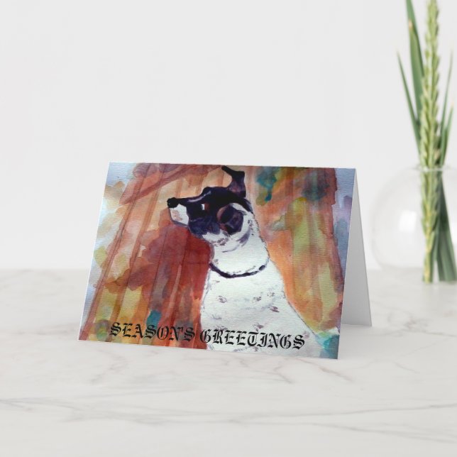 Cartão De Festividades MClairArt's PawLoversArt Holiday Pet Cards (Frente)