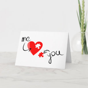 Cartão De Festividades Me & You Heart Puzzle   Valentine's Day