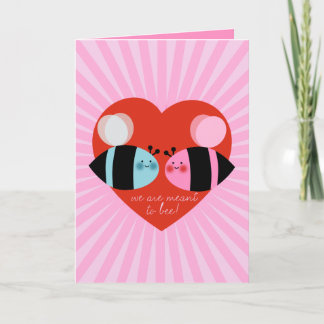 Cartão De Festividades Meant to Bee  Valentines Day Card
