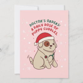 CARTÃO DE FESTIVIDADES MÉDICO ORDENA UMA DOSE DIÁRIA DE CUIDADOS DE PUPPY