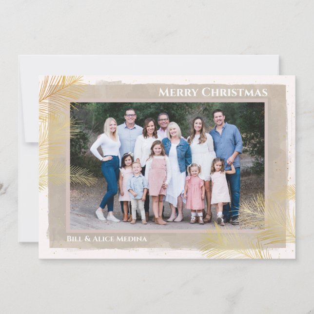 Cartão De Festividades Medina - Pinheiros Dourados (Frente)