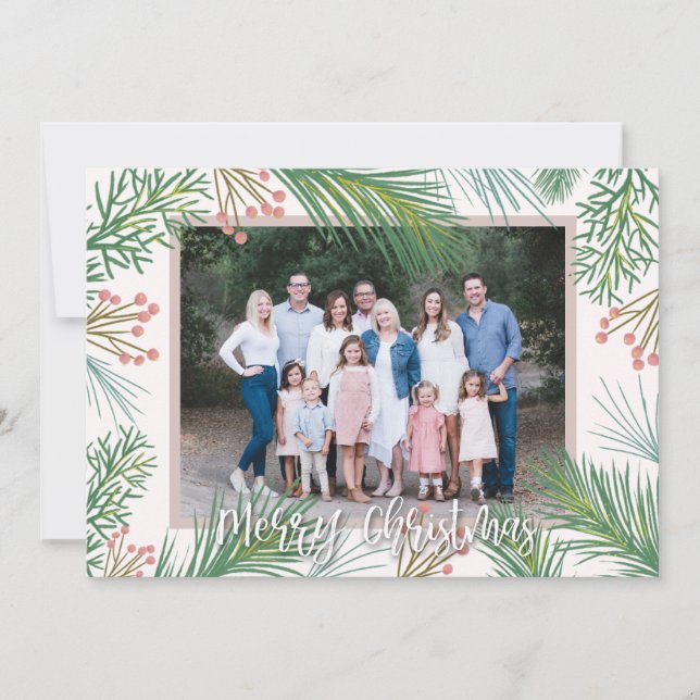 Cartão De Festividades Medina - Rosa, Pines Berries (Frente)