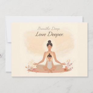 Cartão De Festividades Meditação de Mãe e Filho Arte Serenidade