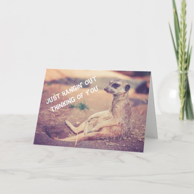 Cartão De Festividades Meerkat Missing You Greeting Card (Frente)