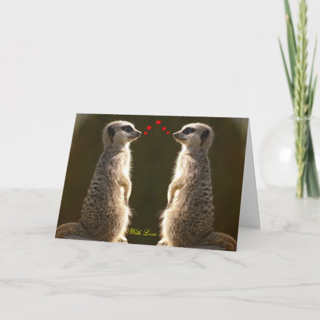 Cartão De Festividades Meerkat Valentine Card 002 (Frente)