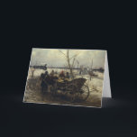 Cartão De Festividades Meeting the Train<br><div class="desc">A 19th century painting of people waiting beside their carriage for the train.  Fine art by Polish artist Alfred Wierusz Kowalski.</div>