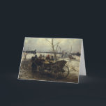 Cartão De Festividades Meeting the Train<br><div class="desc">A 19th century painting of people waiting beside their carriage for the train. Fine art by Polish artist Alfred Wierusz Kowalski.</div>