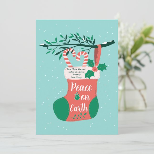 Cartão De Festividades Meia de Natal (Em pé/Frente)