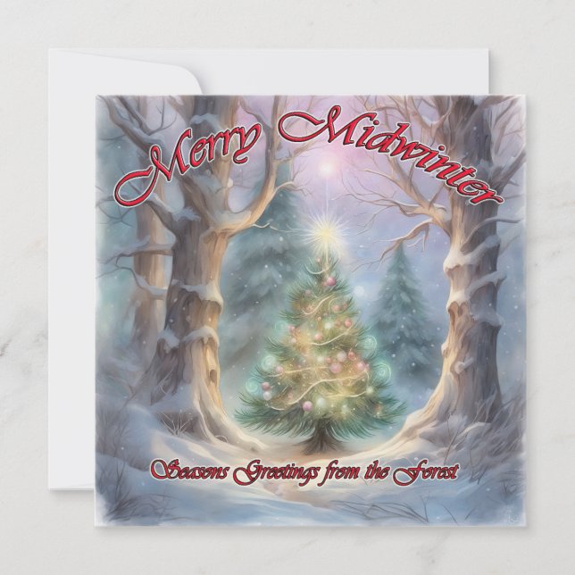 Cartão De Festividades Meia-inverno da feliz, Saudações da Estação das Fo (Frente)