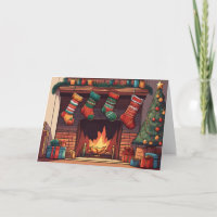 Meias de Natal Penduradas Sobre a Lareira