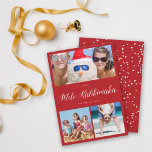 Cartão De Festividades Mele Kalikimaka 3 Fotografia Colagem Simples Natal<br><div class="desc">Simples Script Branco Mele Kalikimaka No Cartão De Natal Red 3 Photo Collage. Concebido por gordura*fa*estanho. Fácil de personalizar com seu próprio texto,  foto ou imagem. Para pedidos personalizados,  entre em contato direto com o . Aplicam-se taxas personalizadas. www.zazzle.com/fat_fa_tin www.zazzle.com/color_therapy www.zazzle.com/fatfatin_blue_knot www.zazzle.com/fatfatin_red_knot www.zazzle.com/fatfatin_mini_me www.zazzle.com/fatfatin_design www.zazzle.com/fatfatin_ink</div>