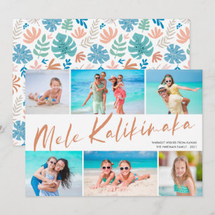 Cartão De Festividades Mele Kalikimaka 6 Colagem de Fotos Natal Feriado