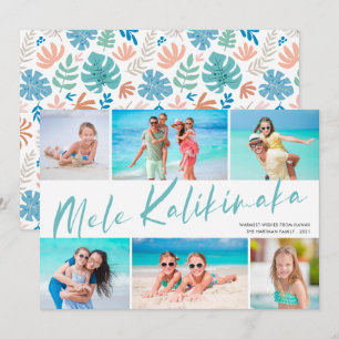 Cartão De Festividades Mele Kalikimaka 6 Colagem de Fotos Natal Férias