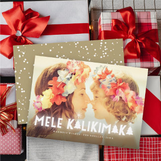 Cartão De Festividades Mele Kalikimaka Brilha Estrelas Foto de Natal Mode