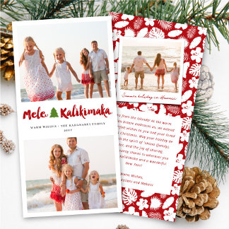 Cartão De Festividades Mele Kalikimaka Brush 2 Foto Colagem Natal