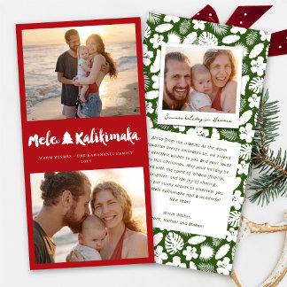 Cartão De Festividades Mele Kalikimaka Brush 2 Foto Colagem Natal