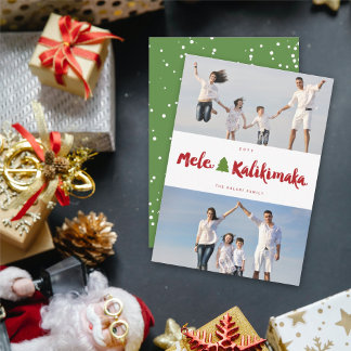 Cartão De Festividades Mele Kalikimaka Brush 2 Photo Collage Christmas