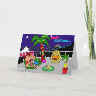 Cartão De Festividades Mele Kalikimaka City Lights Greeting Card