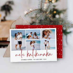 Cartão De Festividades Mele Kalikimaka Colagem de Fotos Moderna Havaiana 