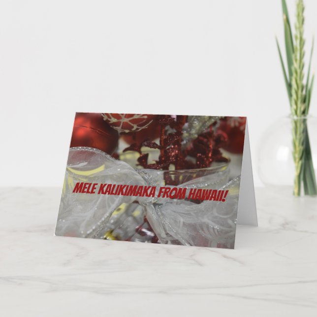 Cartão De Festividades Mele Kalikimaka do Havaí (Frente)