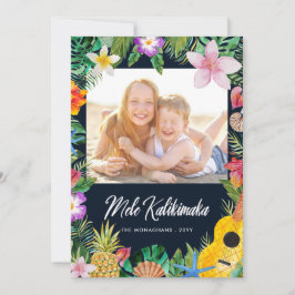 Cartão De Festividades Mele Kalikimaka Elegant Foto de Natal Tropical