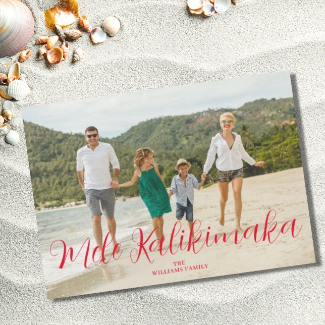 Cartão De Festividades Mele Kalikimaka Foto de Natal Havaiana (Criador carregado)