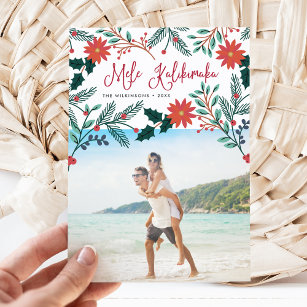 Cartão De Festividades Mele Kalikimaka   Foto de Natal no Havaí