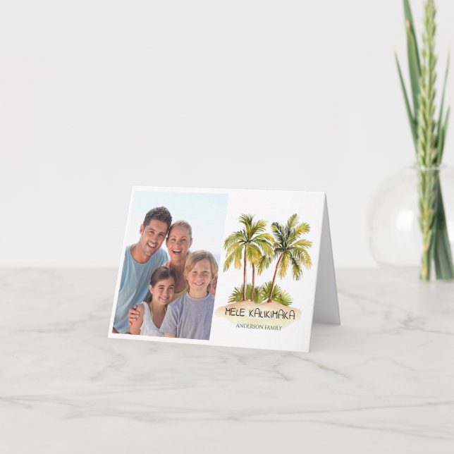 Cartão De Festividades Mele Kalikimaka Foto do Natal (Frente)