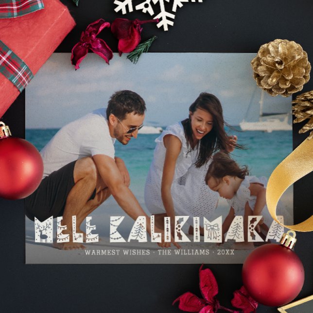 Cartão De Festividades Mele Kalikimaka Foto Moderna Havaiana (Criador carregado)