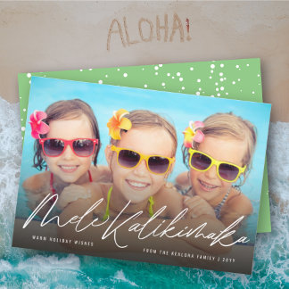 Cartão De Festividades Mele Kalikimaka Manuscrito Foto de Natal