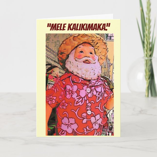 Cartão De Festividades “Mele Kalikimaka.”MERRY CHRISTMAS" (Frente)