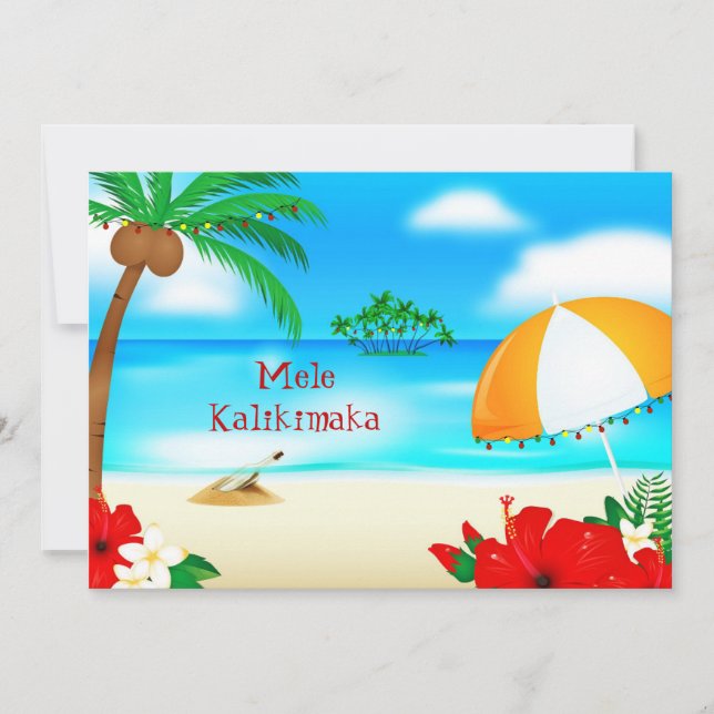 Cartão De Festividades Mele Kalikimaka Natal (Frente)
