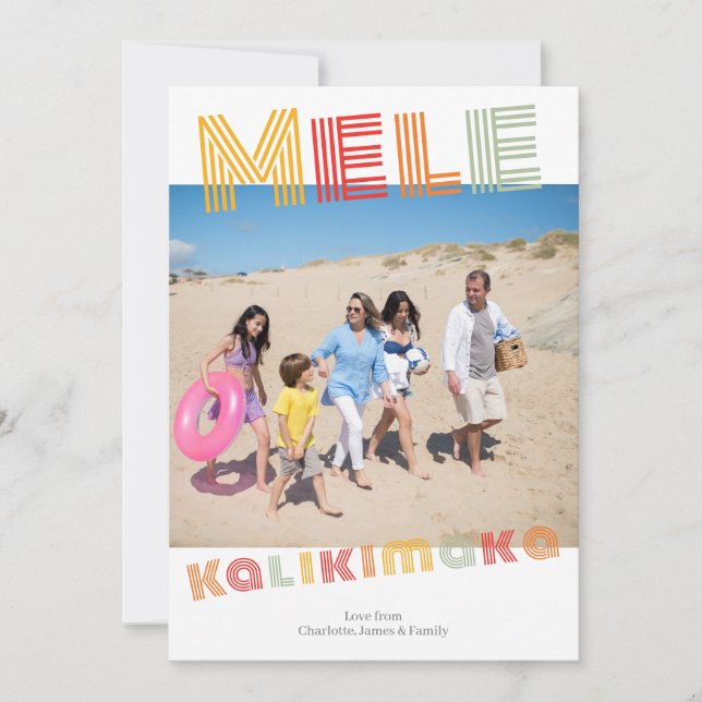 Cartão De Festividades Mele Kalikimaka Personaliza o Natal (Frente)