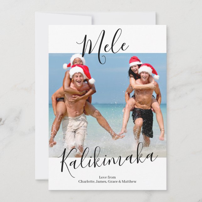 Cartão De Festividades Mele Kalikimaka Personaliza o Natal (Frente)