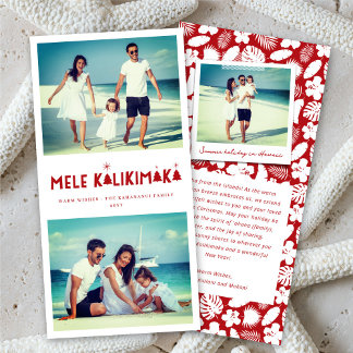 Cartão De Festividades Mele Kalikimaka Red Glow Foto de Saudação de Natal
