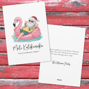 Cartão De Festividades Mele Kalikimaka Santa Praia Tropical de Natal