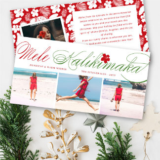 Cartão De Festividades Mele Kalikimaka Script Clássico Natal 3 Foto