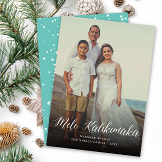 Cartão De Festividades Mele Kalikimaka Script Foto de Natal Moderna