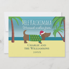 Cartão De Festividades Mele Kalikimaka Weiner Flat Christmas