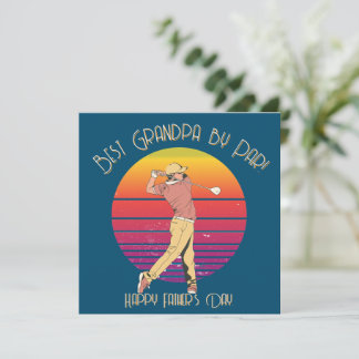 Cartão De Festividades Melhor Avô por Par Design de Dia dos Pais de Golfe
