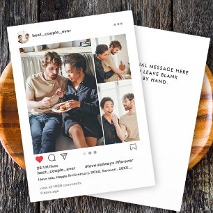 Cartão De Festividades Melhor Casal Moderno do Instagram Colagem de Fotos