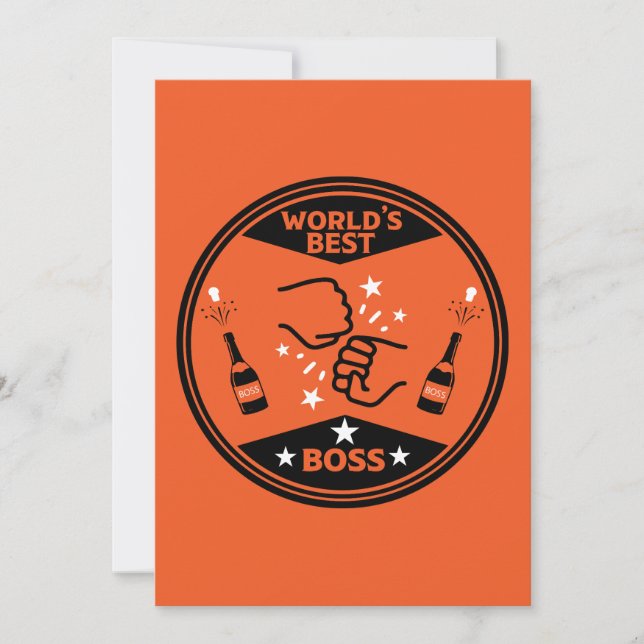 Cartão De Festividades Melhor Chefe do Mundo (Frente)