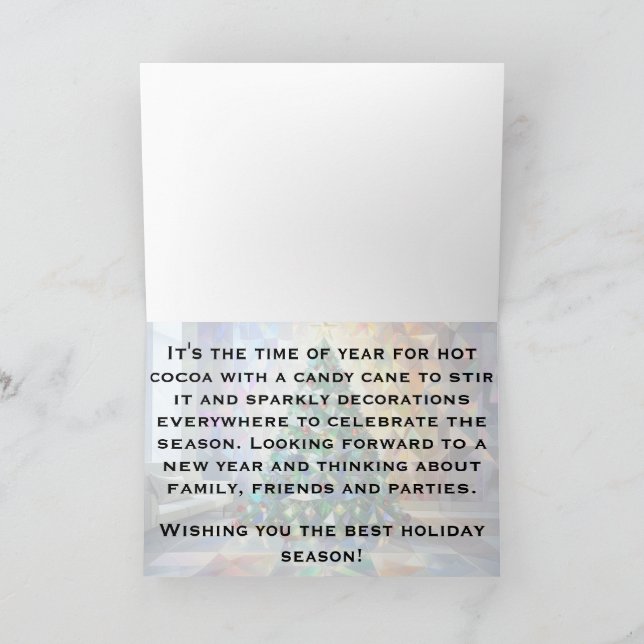 Cartão De Festividades Melhor Época de Férias Árvore de Natal Espelhada d (Interior)