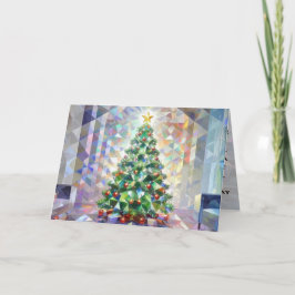 Cartão De Festividades Melhor Época de Férias Árvore de Natal Espelhada d