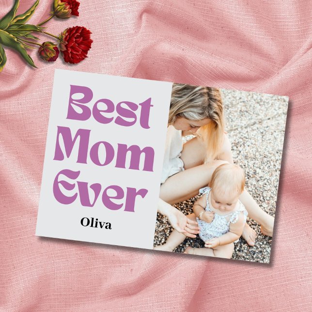 Cartão De Festividades Melhor Mãe de Sempre - Presente Personalizado para (Criador carregado)