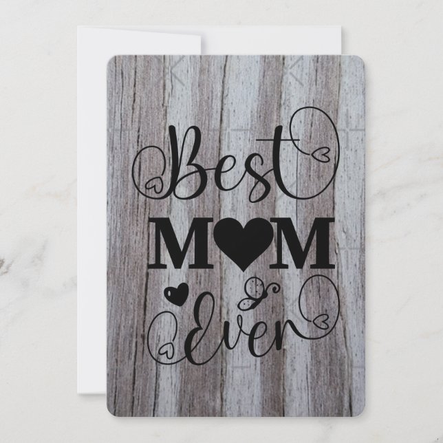 Cartão De Festividades Melhor Mãe de Todos os Tempos Madeira de Celeiro C (Frente)