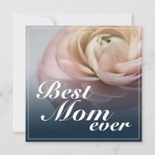 Cartão De Festividades Melhor Mãe do Mundo com Grande Rosa Rosa