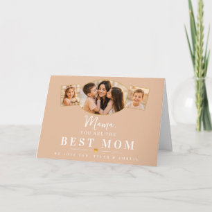 Cartão De Festividades Melhor Mãe Mamãe Dia das Mães Foto das Crianças
