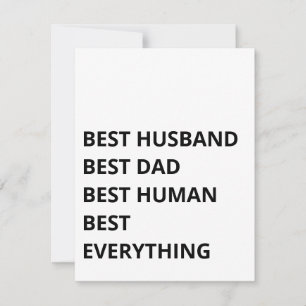 Cartão De Festividades Melhor Marido. Melhor Pai. Melhor Humano. Melhor T