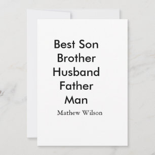 Cartão De Festividades Melhor marido pai filho quotes adicionar nome text